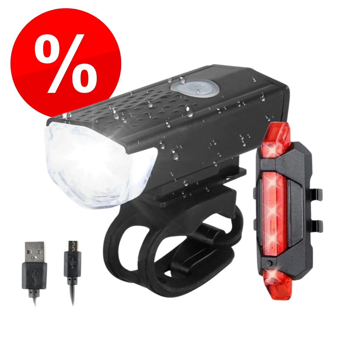 Fahrrad Lichtset LED vorne + hinten (LAGERRÄUMUNG!)