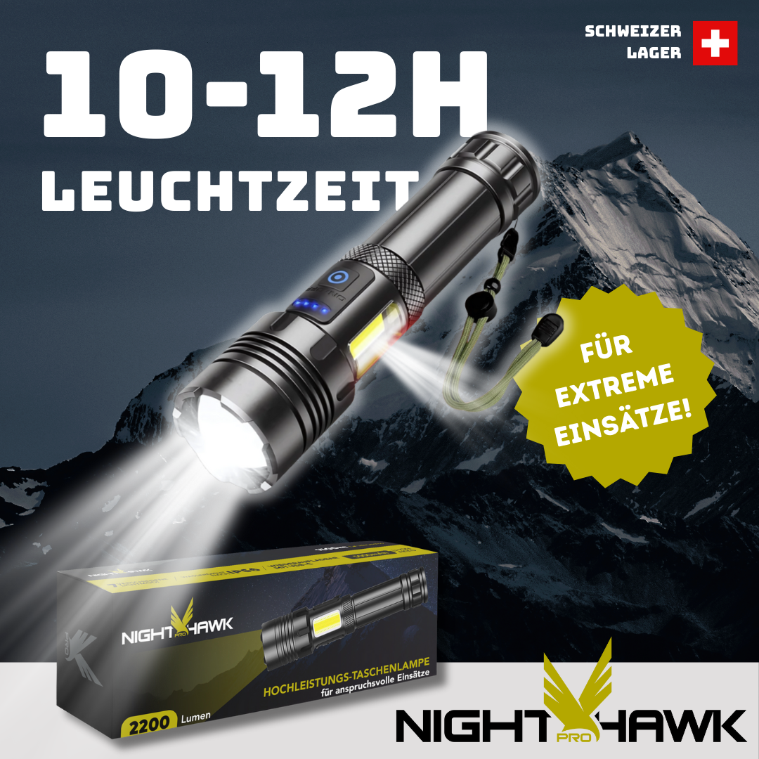 NightHawk PRO™ professionelle LED-Taschenlampe