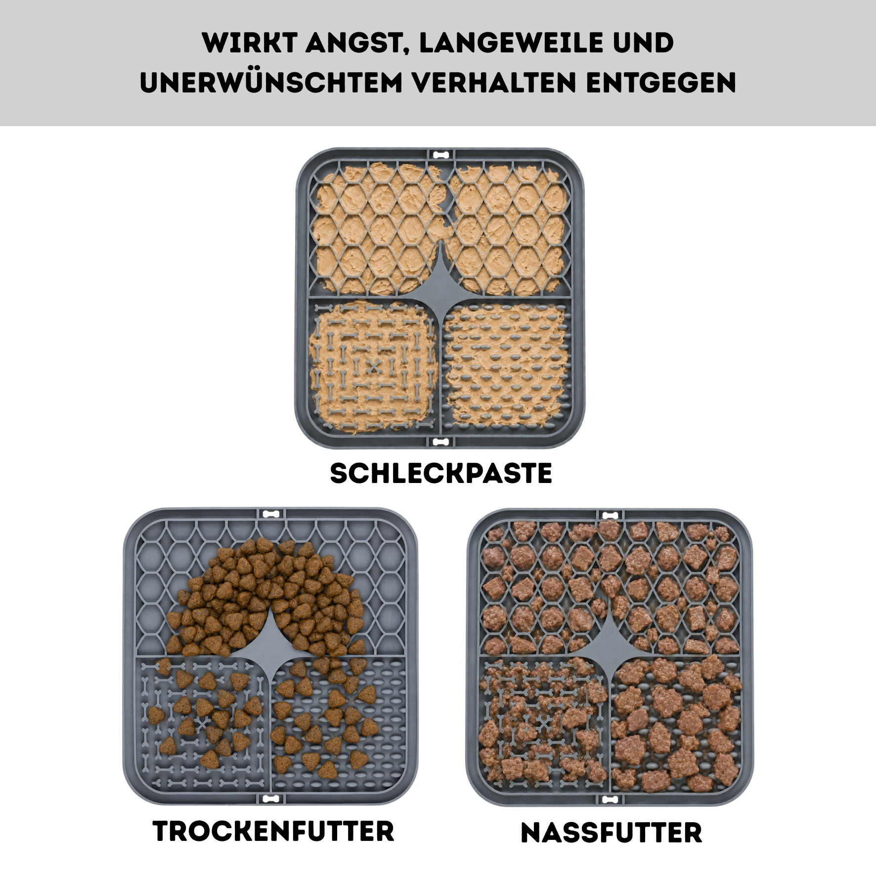Schleckmatte für Hund & Katze mit Saugnäpfen