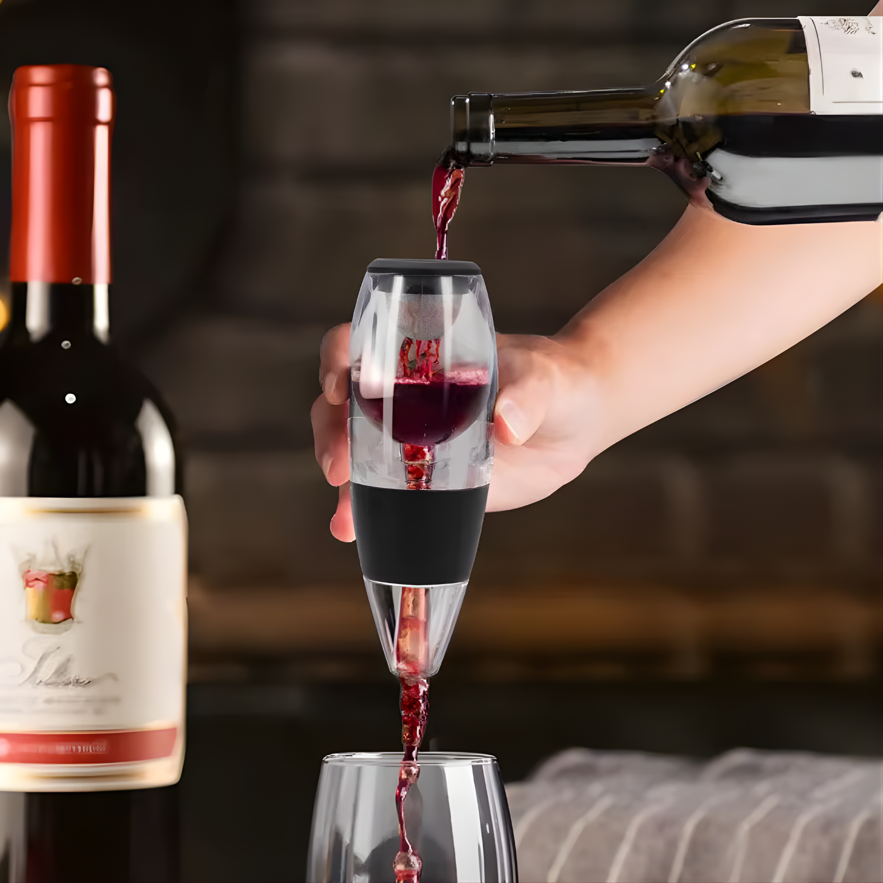 Wine aerator using Bernoulli air principle