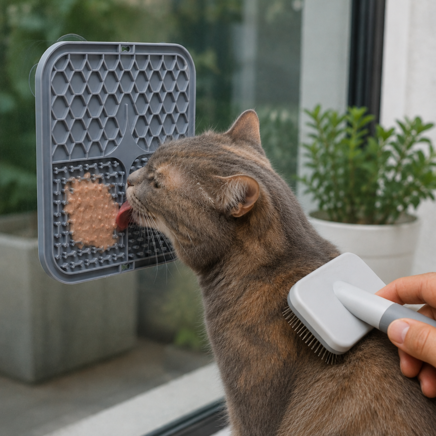 Schleckmatte für Hund & Katze mit Saugnäpfen