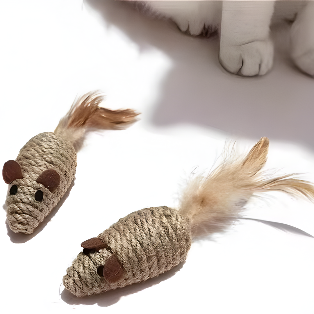 Katzenspielzeug Sisal-Mäuse 4er Set