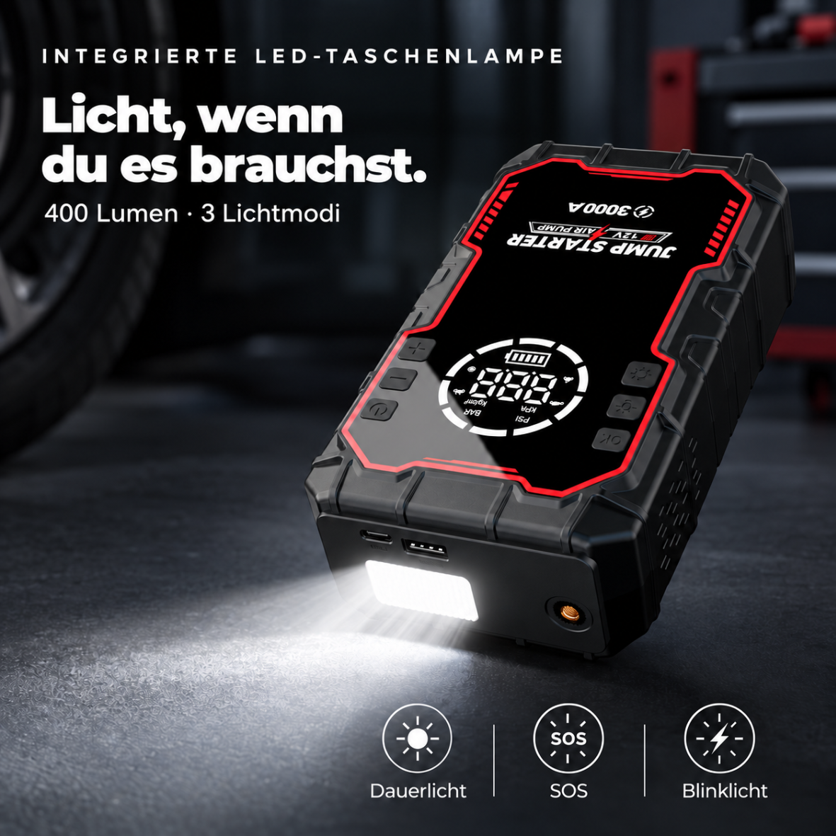 Autostarter & Elektropumpe im Powerbankformat