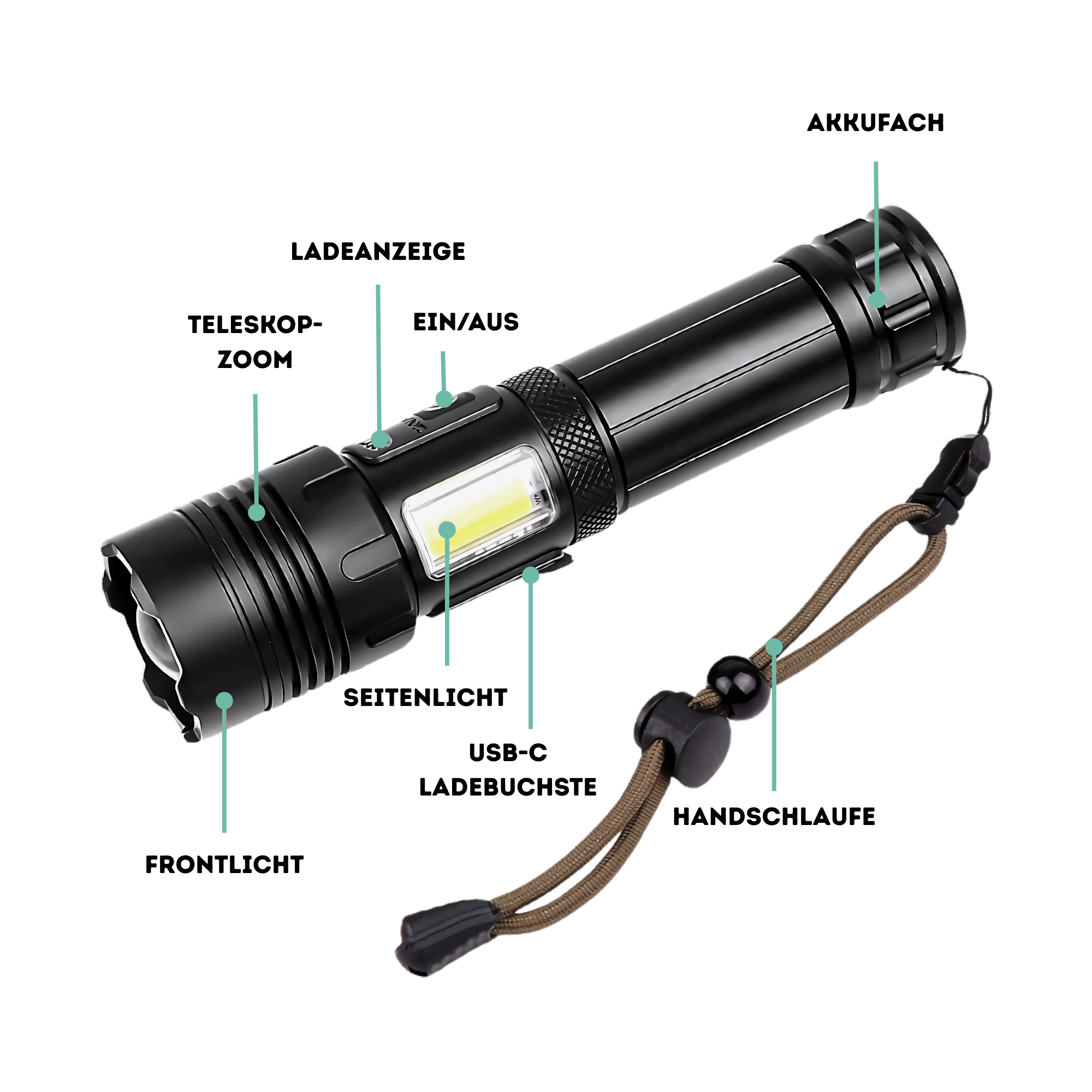 NightHawk™ professionelle LED-Taschenlampe