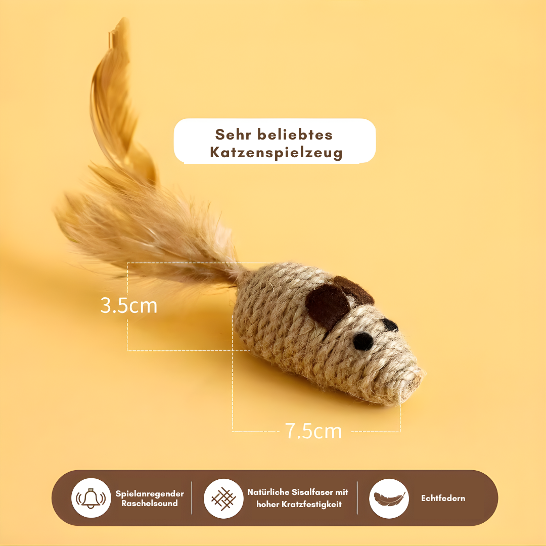 Katzenspielzeug Sisal-Mäuse 4er Set
