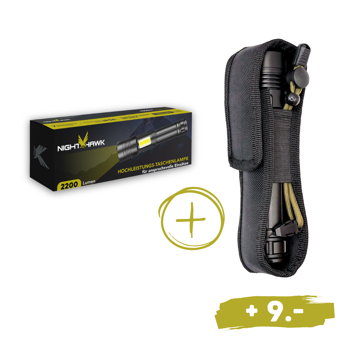 NightHawk PRO™ professionelle LED-Taschenlampe