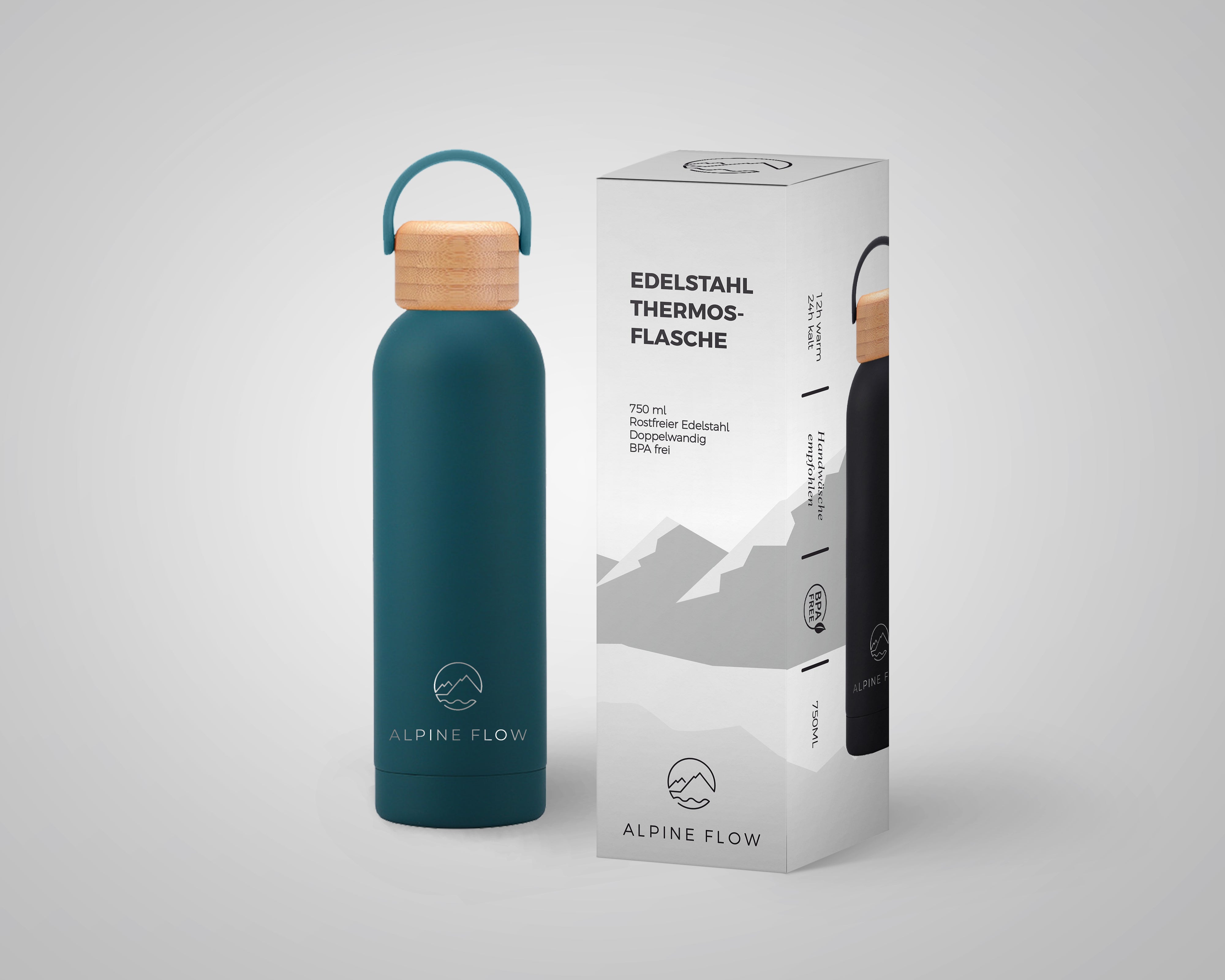 AlpineFlow™ Edelstahl Trinkflasche