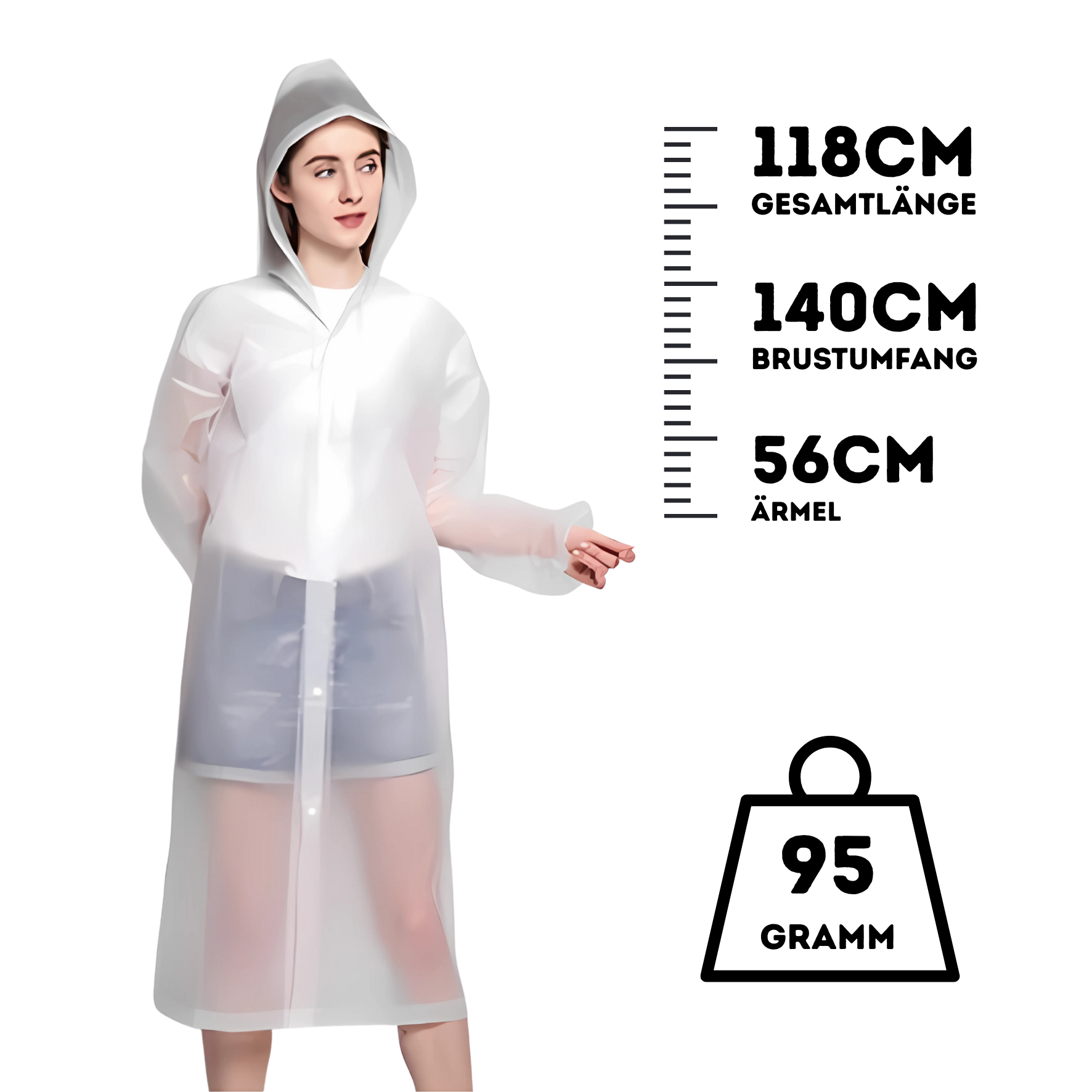 Hochwertiger Regenponcho wiederverwendbar
