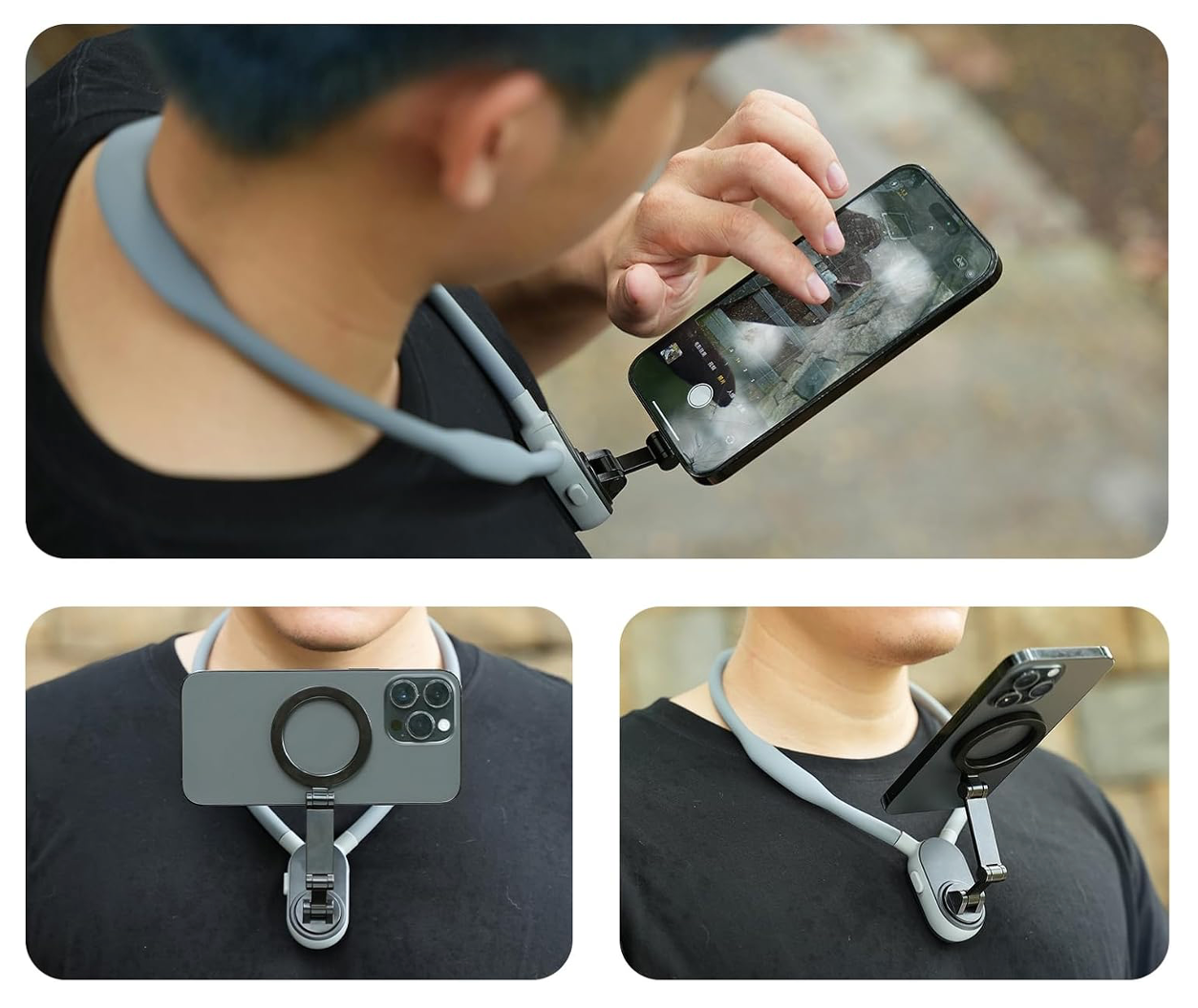 Support de cou Telesin® pour enregistrements sur smartphone