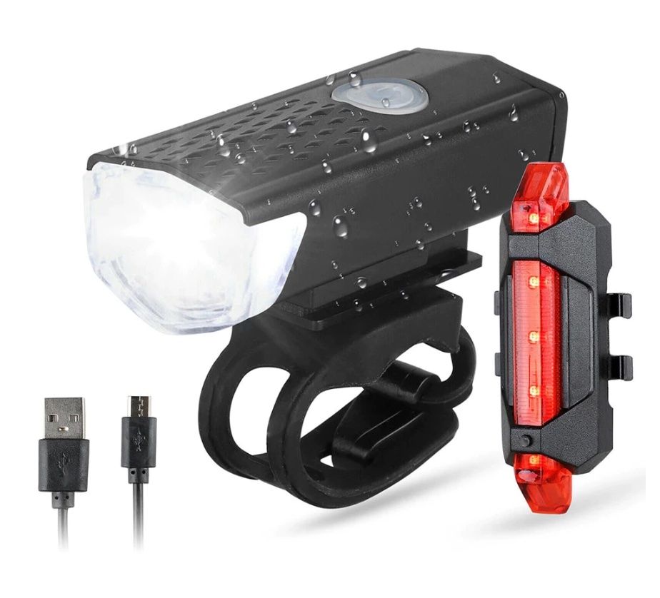 Kit d'éclairage de vélo LED (avant + arrière)