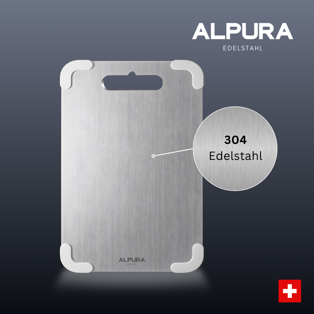 Edelstahl Schneidebrett ALPURA™ Version 2.0 Grösse M (LAGERRÄUMUNG!)