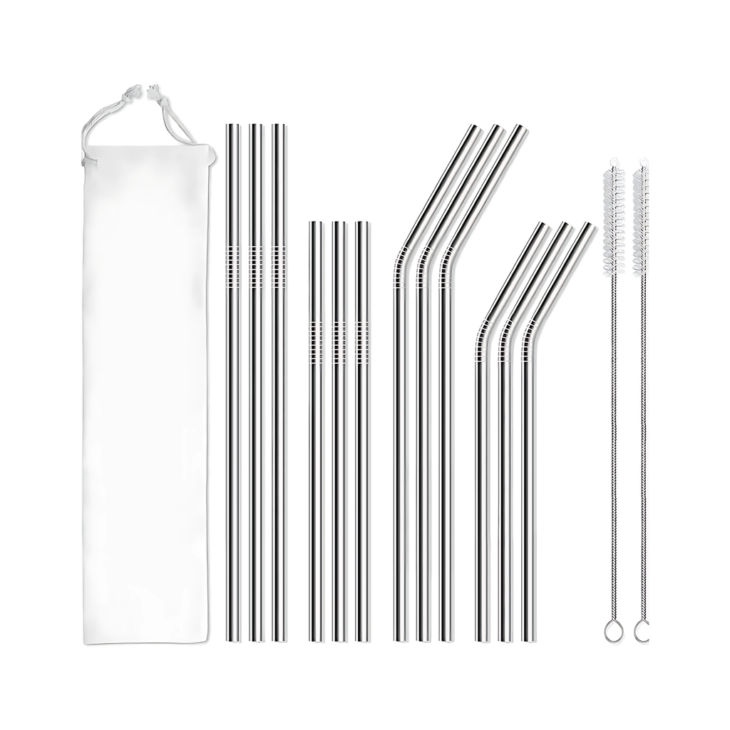 Edelstahl Strohhalme 12er Set
