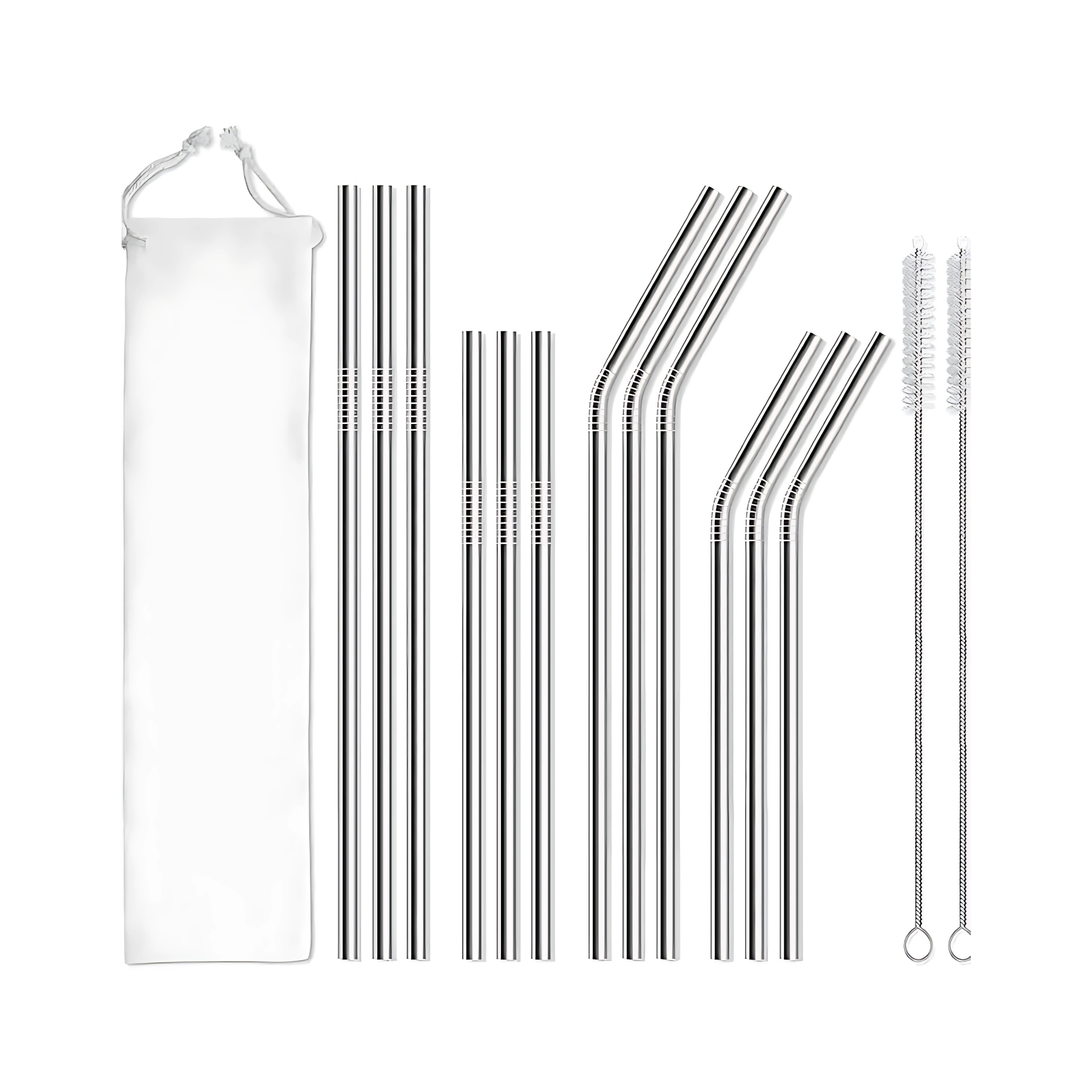 Edelstahl Strohhalme 12er Set