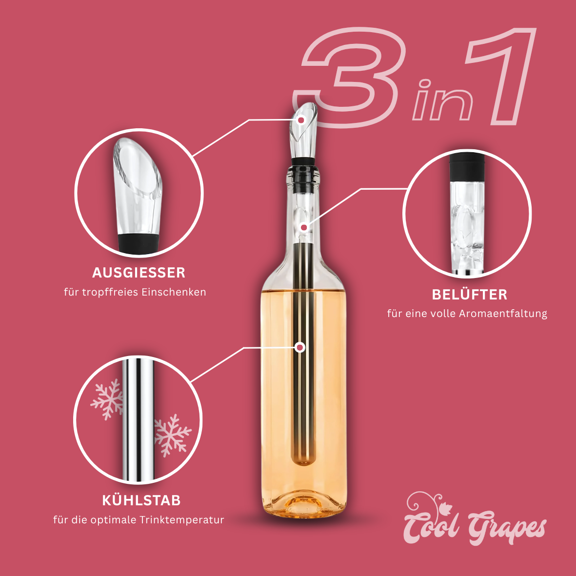 Premium Wine Cooler Set by CoolGrapes™