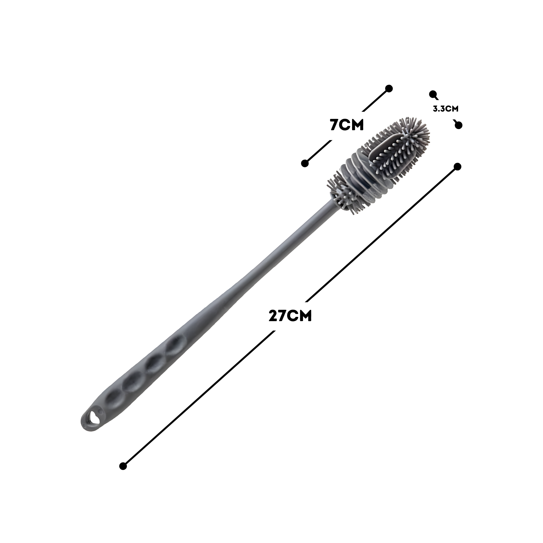 Brosse en silicone pour bouteilles et verres