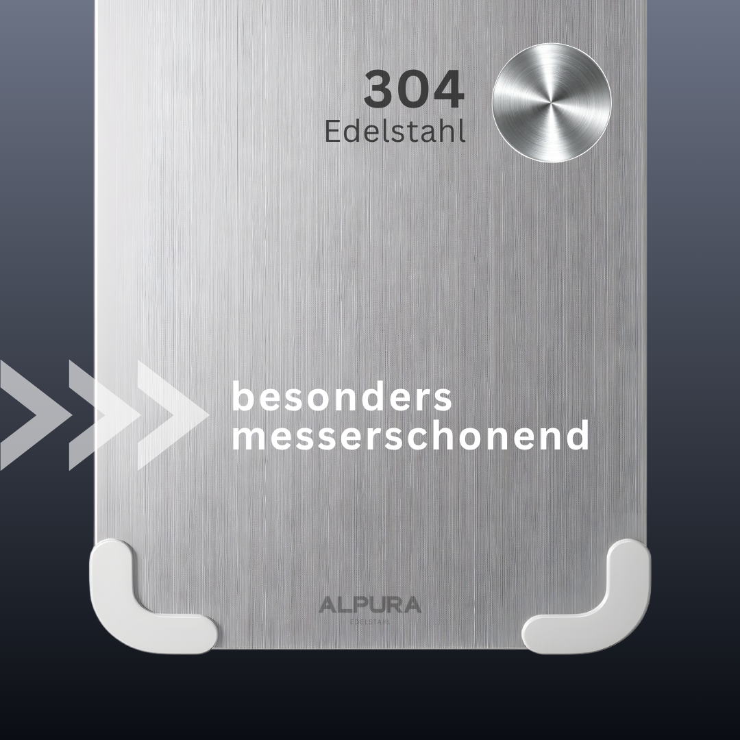 Edelstahl Schneidebrett ALPURA™ Version 2.0 Grösse M (LAGERRÄUMUNG!)
