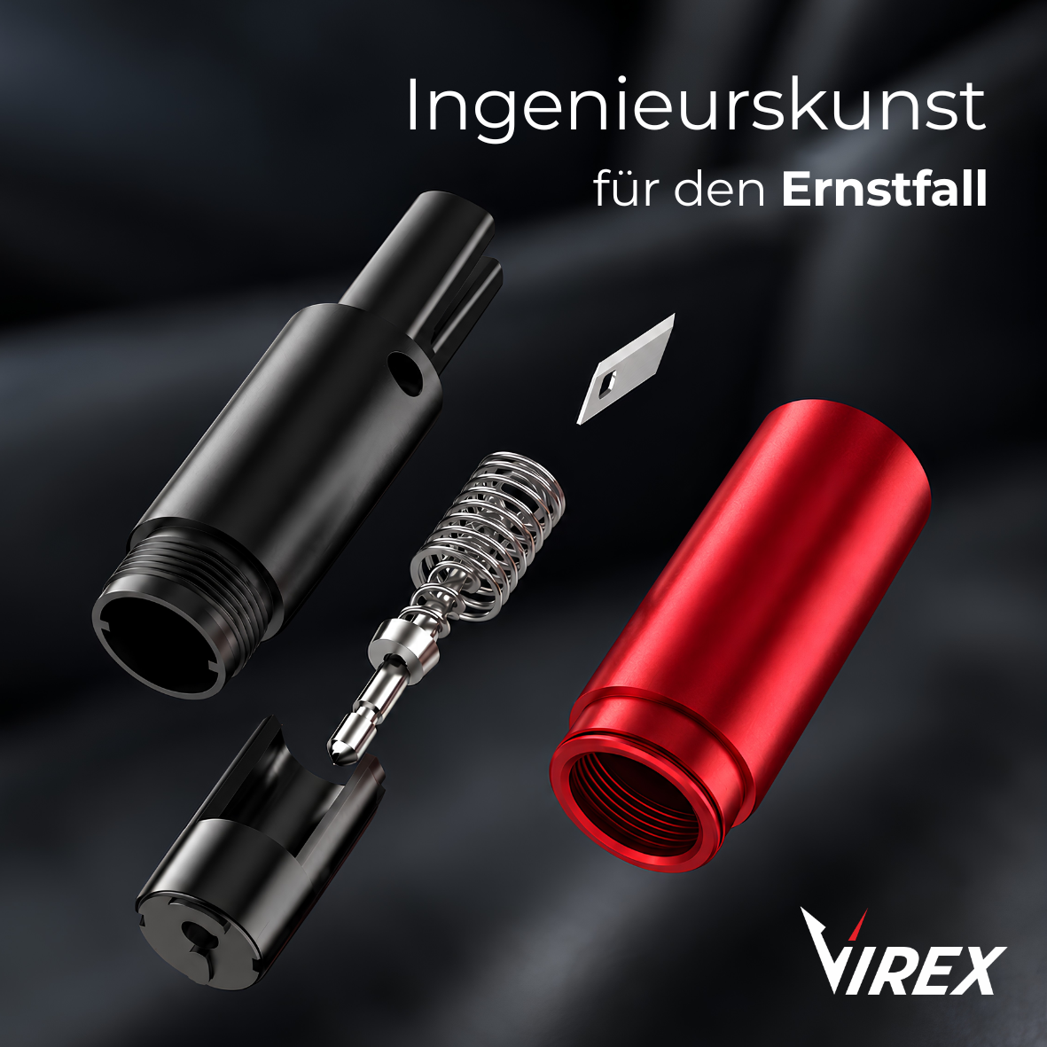 Strumento di emergenza per auto 2-in-1 frangivetro e tagliacinture VIREX™